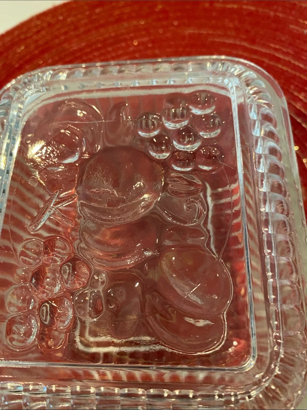 Vintage Federal Glass Ribbed Refrigerator Storage Dish with Lid